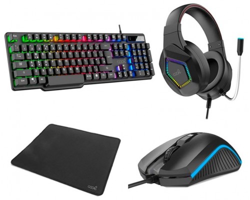 Teclado Pack Gaming USB Español + Auriculares + Ratón + Alfombrilla COOL Town