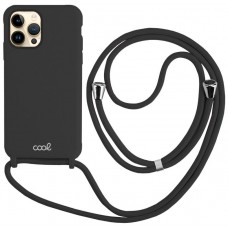 Carcasa COOL para iPhone 14 Pro Max Cordón Liso Negro