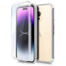 Funda COOL Silicona 3D para iPhone 14 Pro Max (Transparente Frontal + Trasera)