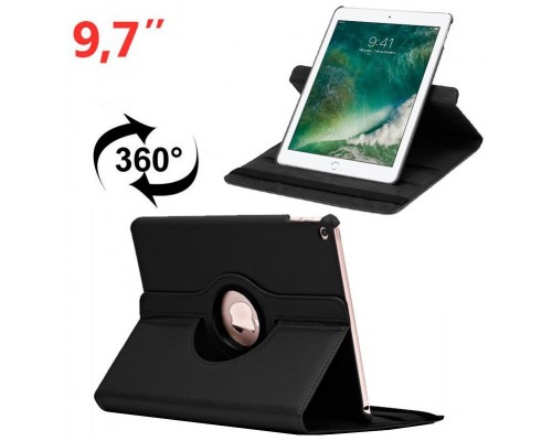 Funda COOL para iPad Air / Air 2 / Pro 9.7 / iPad 2017 / iPad 2018 9.7 pulg Giratoria Polipiel Negro