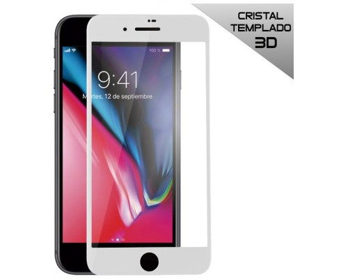 Protector Pantalla Cristal Templado COOL para iPhone 7 Plus / iPhone 8 Plus (FULL 3D Blanco)