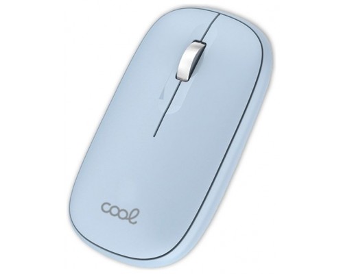 Ratón Inalámbrico COOL Slim Silencioso 2 en 1 (Bluetooth + Adap. USB) Celeste