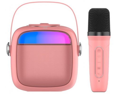 Altavoz Bluetooth Universal Música 6W COOL Mini Karaoke + 1 Micrófono Rosa