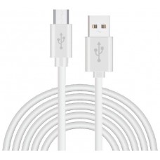 Cable USB Compatible COOL Universal (micro-usb) 3 metros Blanco 2.4 Amp