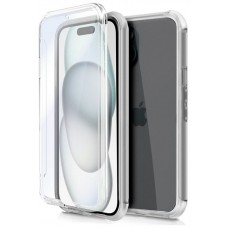 Funda COOL Silicona 3D para iPhone 15 (Transparente Frontal + Trasera)