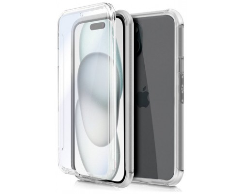 Funda COOL Silicona 3D para iPhone 15 (Transparente Frontal + Trasera)