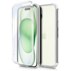 Funda COOL Silicona 3D para iPhone 15 Plus (Transparente Frontal + Trasera)