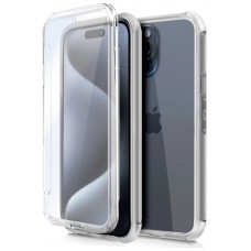 Funda COOL Silicona 3D para iPhone 15 Pro (Transparente Frontal + Trasera)
