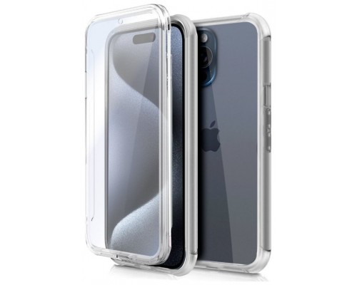 Funda COOL Silicona 3D para iPhone 15 Pro (Transparente Frontal + Trasera)
