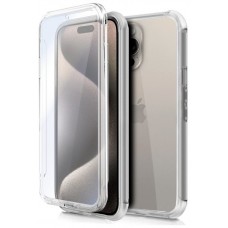 Funda COOL Silicona 3D para iPhone 15 Pro Max (Transparente Frontal + Trasera)