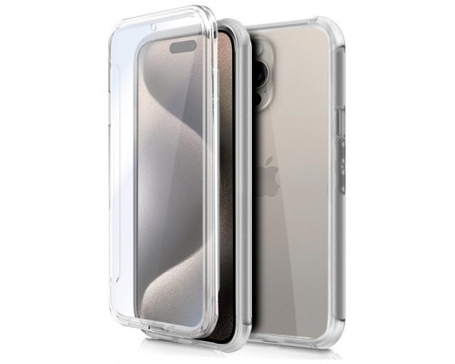 Funda COOL Silicona 3D para iPhone 15 Pro Max (Transparente Frontal + Trasera)