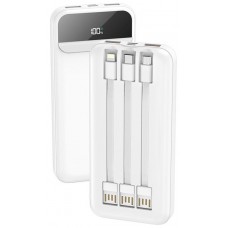 Batería Externa Universal Power Bank 10.000 mAh Carga Rápida 22.5W (3 cables) Blanco