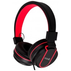 Auriculares Cascos Jack 3,5 mm COOL Toronto Con Micro Negro-Rojo