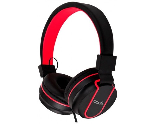 Auriculares Cascos Jack 3,5 mm COOL Toronto Con Micro Negro-Rojo