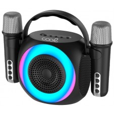 Altavoz Bluetooth Universal Música 6W COOL Mini Karaoke Party + 2 Micrófonos Negro