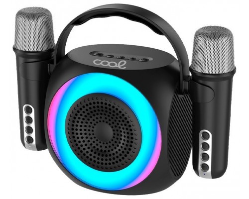 Altavoz Bluetooth Universal Música 6W COOL Mini Karaoke Party + 2 Micrófonos Negro