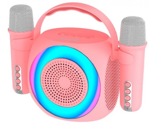 Altavoz Bluetooth Universal Música 6W COOL Mini Karaoke Party + 2 Micrófonos Rosa