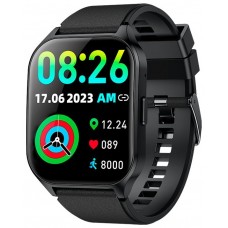 Smartwatch COOL Pantalla Amoled Curved Silicona Negro (Llamadas, Salud, Deporte)