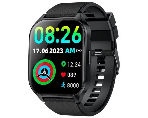 Smartwatch COOL Pantalla Amoled Curved Silicona Negro (Llamadas, Salud, Deporte)