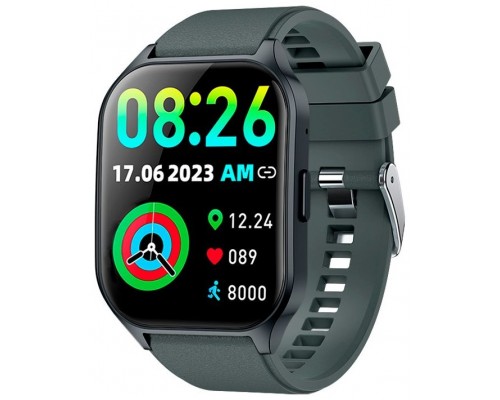 Smartwatch COOL Pantalla Amoled Curved Silicona Gris Oscuro (Llamadas, Salud, Deporte)