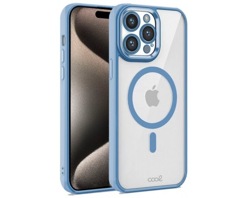 Carcasa COOL para iPhone 15 Pro Max Magnética Borde Celeste