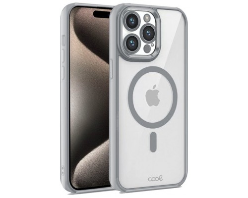 Carcasa COOL para iPhone 15 Pro Max Magnética Borde Plata
