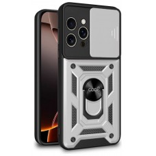 Carcasa COOL para iPhone 16 Pro Max Hard Ring Plata