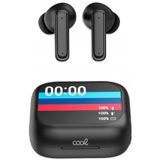 Auriculares Stereo Bluetooth Earbuds Lcd COOL Ambient Negro