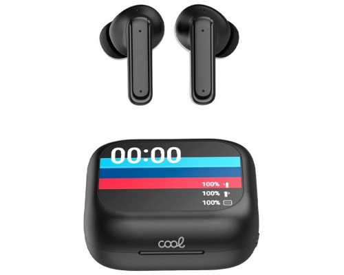Auriculares Stereo Bluetooth Earbuds Lcd COOL Ambient Negro