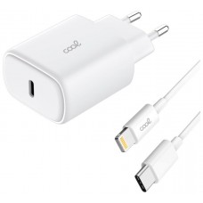 Cargador Red Universal Fast Adapt. (PD) Tipo-C COOL (25W) Blanco + Cable Tipo-C a Lightning Cargador Red Universal Fast Adapt. (PD) Tipo-C COOL (25W) Blanco + Cable Tipo-C a Lightning