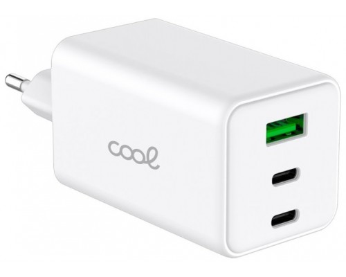 Cargador Red Universal Ultra Fast PD Port x3 (2x Tipo-C + 1x USB) COOL 100W GaN Blanco