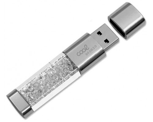 Pen Drive USB x64 GB 3.0 COOL Crystal Blanco