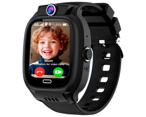 Smartwatch COOL Kids GPS Silicona Negro (Localización, Videollamadas, SIM)