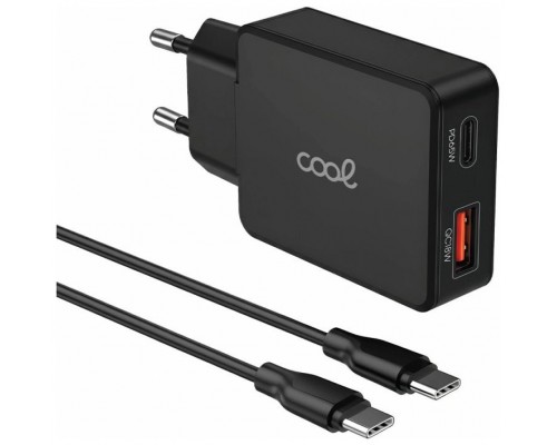 Cargador Red Universal Ultra Fast PD Tipo-C + USB COOL (65W + Cable Tipo-C) GaN Negro