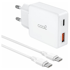 Cargador Red Universal Ultra Fast PD Tipo-C + USB COOL (65W + Cable Tipo-C) GaN Blanco Cargador Red Universal Ultra Fast PD Tipo-C + USB COOL (65W + Cable Tipo-C) GaN Blanco