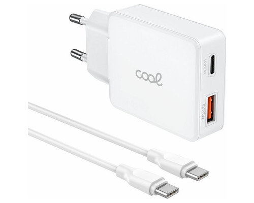 Cargador Red Universal Ultra Fast PD Tipo-C + USB COOL (65W + Cable Tipo-C) GaN Blanco