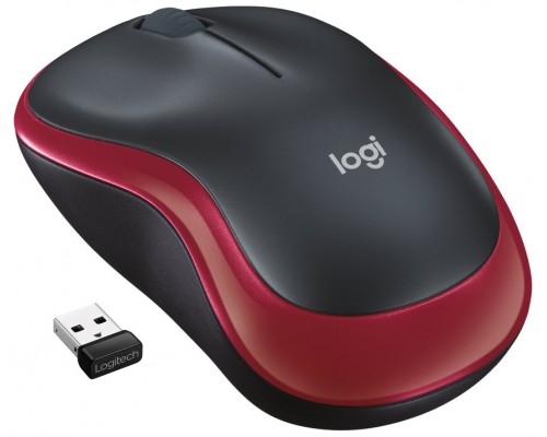 RATON LOGITECH M185 WIRELESS BLACK/RED