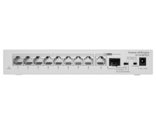 SWITCH HUAWEI S110-8P2ST ( 8 10/100/1000 BASE-T PORTS + 1GE SFP POE+ 124W)