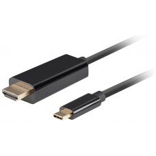 CABLE USB TIPO C A HDMI 4K LANBERG 3M - MACHO - MACHO - NEGRO·