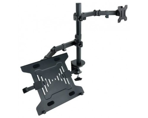 SOPORTE MESA MONITOR/PORTÁTIL 2 BRAZOS NEGRO