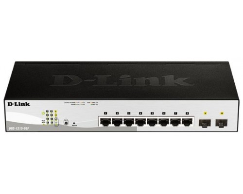 SWITCH SEMIGESTIONABLE D-LINK DGS-1210-08P/E 8P GIGA POE (45W) + 2P GIGA COMBO RACK