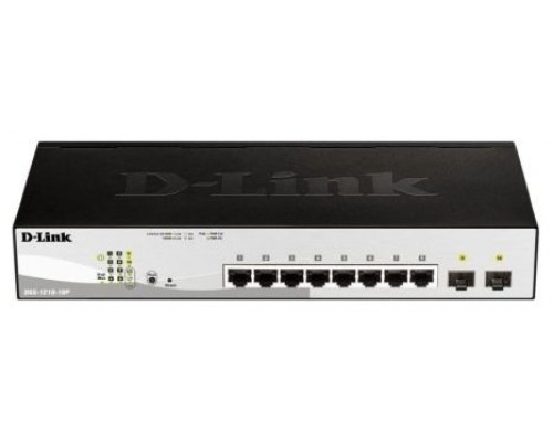 SWITCH SEMIGESTIONABLE D-LINK DGS-1210-10P/E 10P GIGA CON 8P POE (65W) + 2P GIGA COMBO RAC