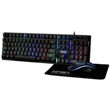 Kit GAMIN 3 en 1 TECLADO + RATON + ALFOMBRILLA de NASA PEGASUS