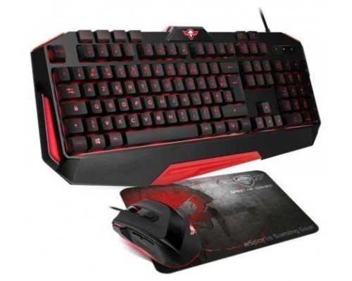 PACK GAMING TECLADO + RATON + ALFOMBRILLA  SPIRIT OF GAMER ESPAÑOL