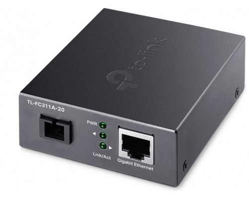 TP-LINK CONVERSOR MEDIOS TP LINK TL-FC311A-20 MONO MODE WDM A SC-RJ45 GIGA 20KM·
