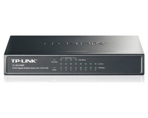 SWITCH TP-LINK SG1008P 8P GIGA CARCASA METALICA NO RACK CON 4P POE