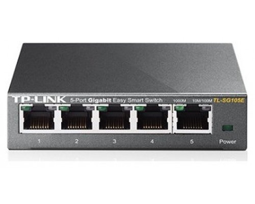 SWITCH SEMIGESTIONABLE TP-LINK SG105E 5P GIGA CARCASA METALICA