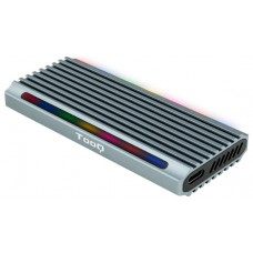CAJA EXTERNA SSD M.2 TOOQ NGFF/NVMe "SHINOBI", USB-A, RGB GRIS