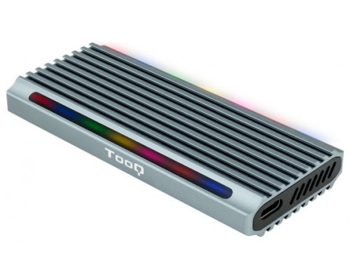 CAJA EXTERNA SSD M.2 TOOQ NGFF/NVMe "SHINOBI", USB-A, RGB GRIS