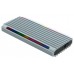 CAJA EXTERNA SSD M.2 TOOQ NGFF/NVMe "SHINOBI", USB-A, RGB GRIS